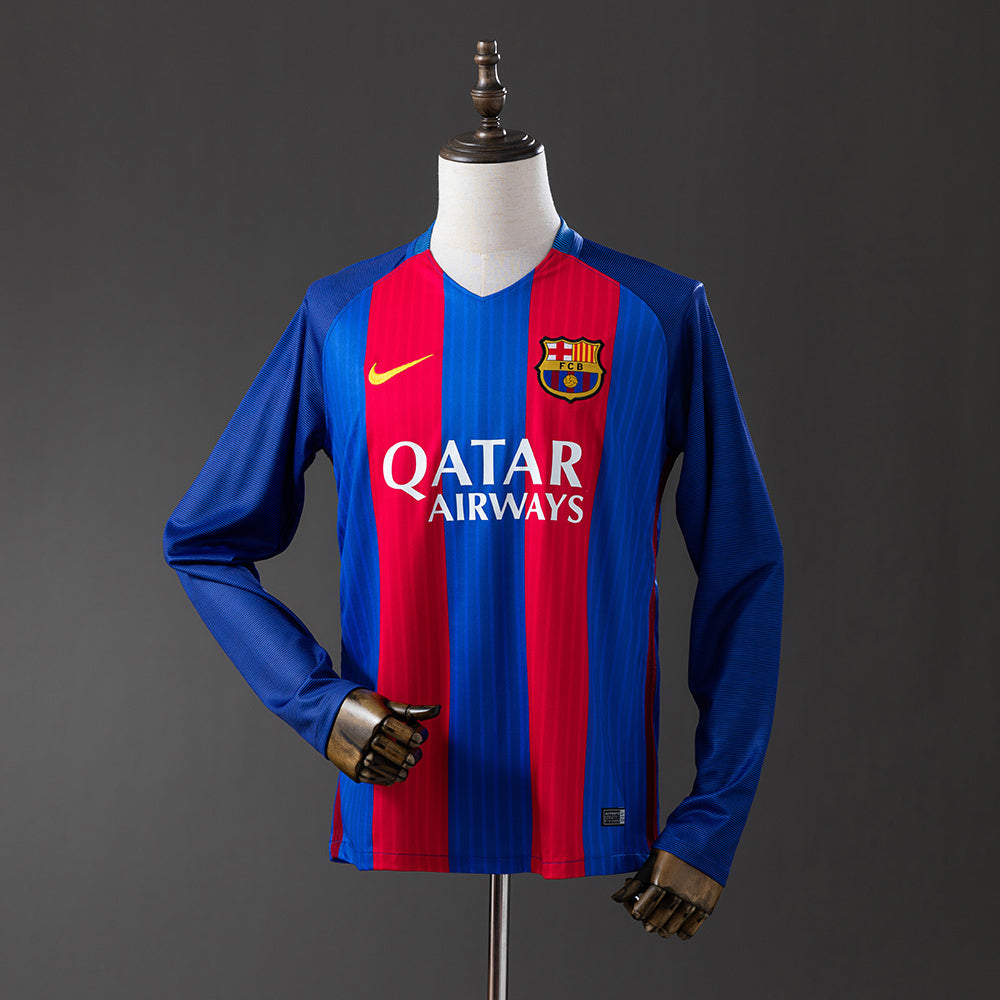 Barcelona 16/17 Home Long Sleeve Retro